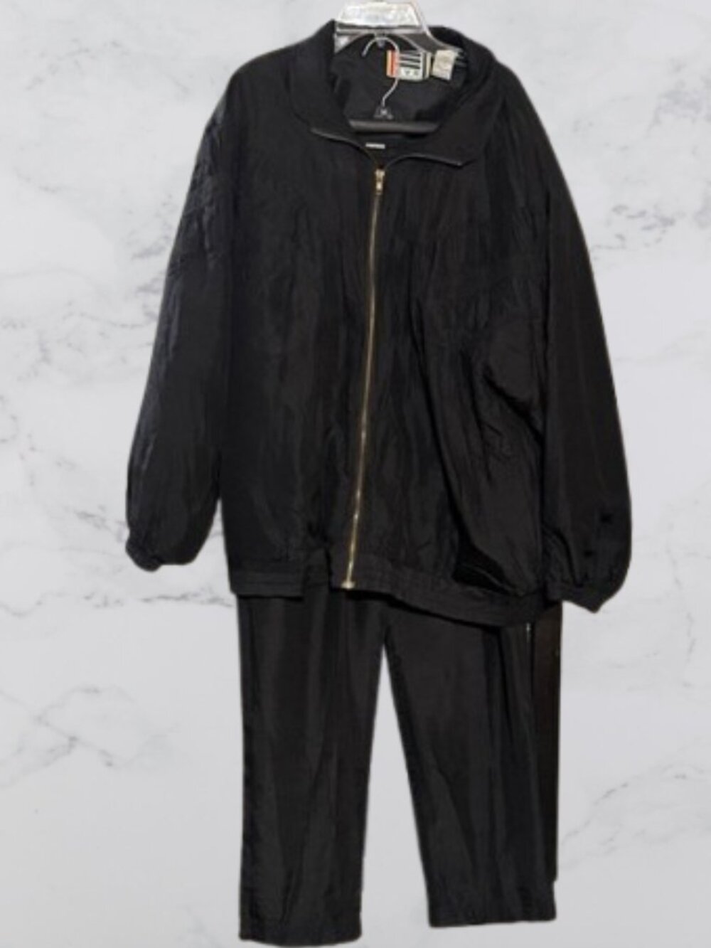 Vintage EVR Women's Black Windbreaker Tracksuit Size L
